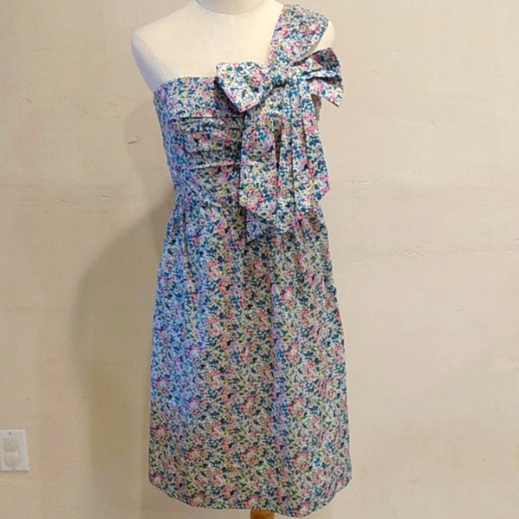 J. Crew Liberty Of London Dress Claire Aude One Shoulder Ditsy Floral 4 - Picture 1 of 10
